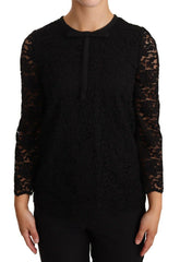 Dolce & Gabbana Black Floral Lace Nylon Blouse Top -   -  Dolce & Gabbana.